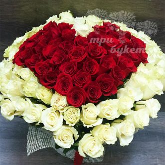101 роза сердце (Premium) 60 см