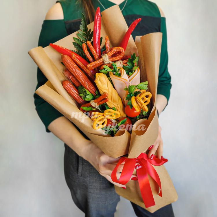 Букет из сыра и охотничьих колбасок (доп. фото 2)